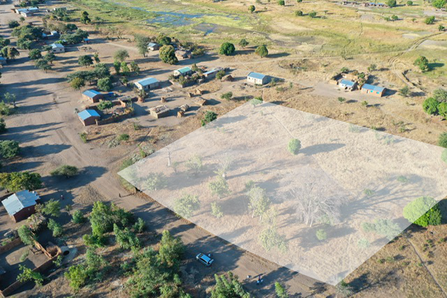 Aerial view of the new site
